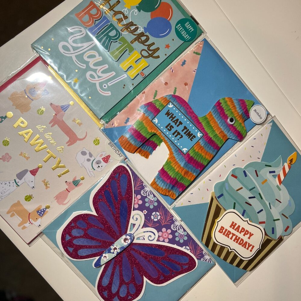 BirthdayCards for‎ Kids! (new / lot of 5) (Lots of Cards in My Closet) (kids/x)